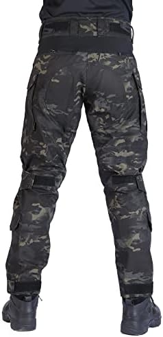 Calças de combate votagoo com joelheiras, calças multicam de caça G3 para homens Tactical Military Paintball Troushers