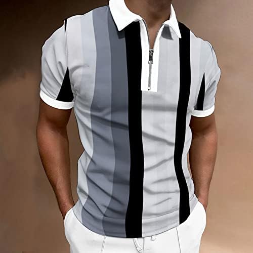 Melhores camisas de marca para homens camiseta e homens curtos Primavera e verão Tops Fashion Lapeel Zipper Casual Short