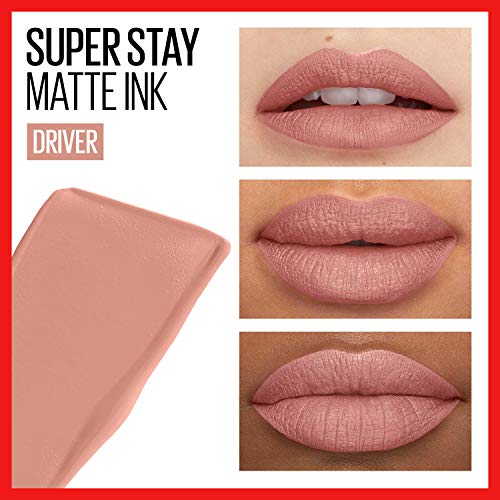 Maybelline New York Superstay Ink Lipstick líquido não nua, motorista, 0,17 onça