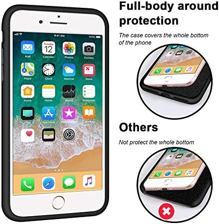 Anuck iPhone SE Case 2022/2020, iPhone 8 Case, iPhone 7 Case, Liquid Liquid Silicone Gel Rubber Phone Caixa Microfibra macia Casos