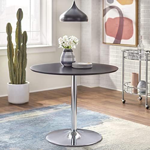 Sistemas de marketing de destino PISA Round Dining Table com base cromada, móveis de cozinha retrô modernos para pequenos espaços,