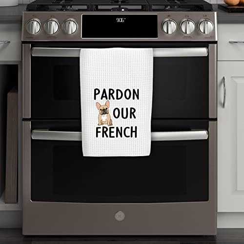 WCGXKO Bulldog Gift Bulldog Amante Presente DONE PERDE PARDON Our French Kitchen Towel Prese