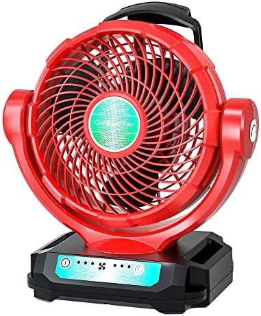 Waxpar Compatível com ventilador Milwaukee 18v M18 Faça alimentado por bateria, ventilador sem fio Alta velocidade com cordão CA Ajustável