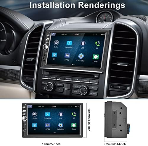 Controle de voz estéreo de carro duplo para a Apple CarPlay e Android Auto, receptor de rádio com tela de toque multimídia