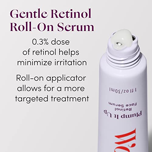 Womaness Gump It Up Retinol Face Serum - Menopausa Suporte a Skincare Roll -On Hyaluronic Acid + Ceramida Ng Soro Hidratante