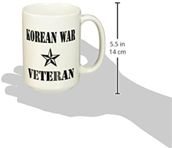 3drose Mug_110014_2 Veterano da Guerra da Coréia, caneca de cerâmica em preto e branco, 15 onças