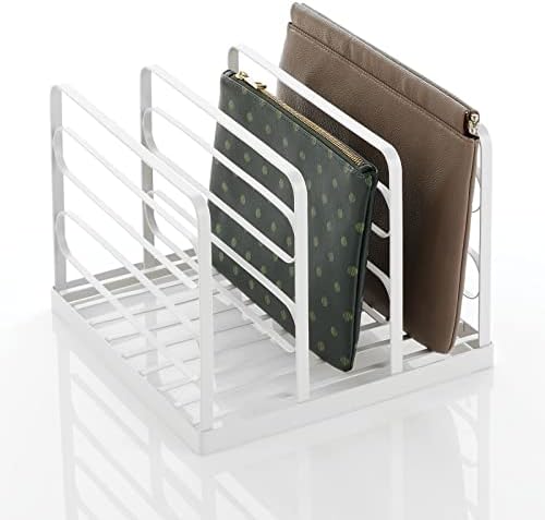 Mdesign Metal dividido organizador de bolsa empilhável para armários, quartos, cômodas, prateleiras - solução de armazenamento