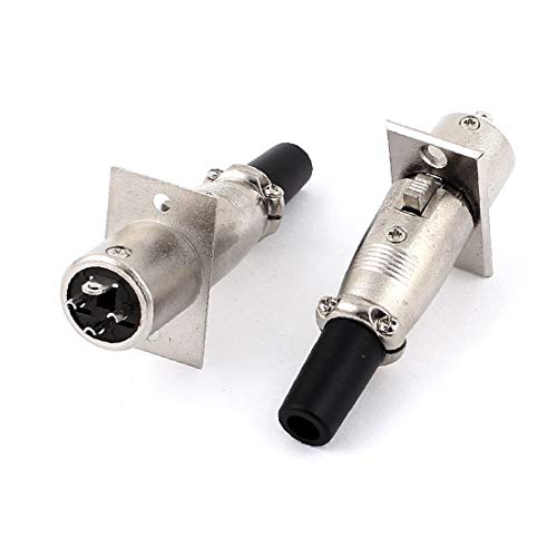 X-Dree 2pcs Chassi Mount 3-POLE Male XLR Conector para cabo de cabos de microfone (conector XLR Macho de 3 Polos