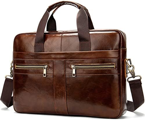 Bolsa de laptop de couro genuíno masculino bolsas de cueca de couro natural para mensagens de couro