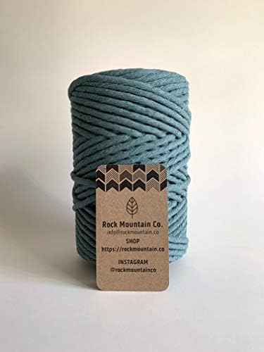 Cordão macram de fita única de 6 mm / reciclado algodão de fibra de algodão corda - Teal