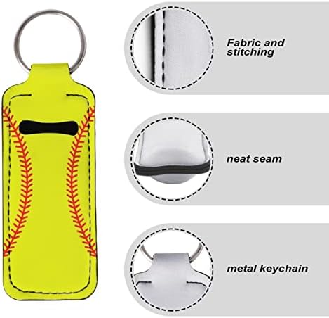 Afpanqz Baseball Print Chapstick titular 5 PCs Conjunto de batom de lipstick a granel Lip Gloss Keychain Set Set Lip Balmo Gloss