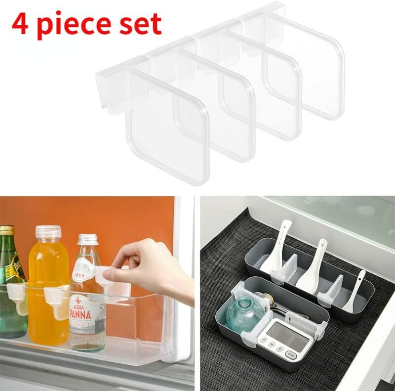 4 PCs Organizador de geladeira Clipes Separator Clip