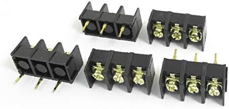 X-DREE 5PCS 300V 25A 3P POLO 9.5mm Pitch Pit da placa PCB PCB Black Block Block Connector (5 unids 300 ν 25a 3 p poste 9,5mm Solo