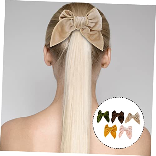 Valiclud 5pcs tecido arco crianças barretas para cabelos clipes de cabelo coloridos arcos de menina para cabelos