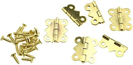 Yadaland 17mm largura Mini dobradiça de bronze antigo com parafusos permitem totalmente fechar a instalação simples, mova acessórios