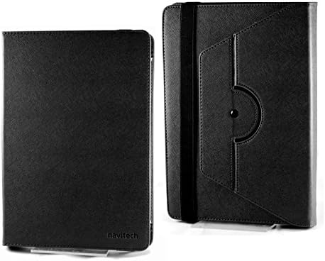 Tampa de couro Faux Black Black Black com suporte de rotação 360 com STYLUS compatível com o Tablet Android Neocore E1 10.1inch