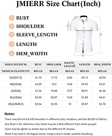 Jmierr Men's Casual Button Down Camisetas sem rugas de luva curta camisa de vestido de negócios