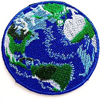 TH Blue Earth World Planet Logo Love Earth Bordado costurar em ferro no patch para mochilas roupas de jeans etc.