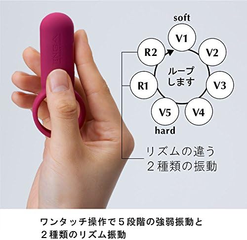 Tenga Smart Vibe Ring Vibrating, vibrador de parceiro duplo recarregável, TSV-003 Carmine