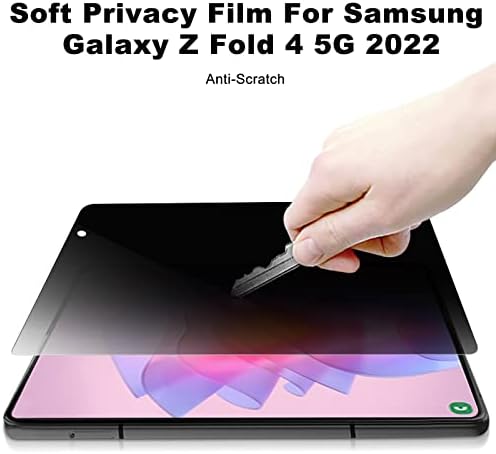 Z Protetor de tela dobrável 4, filme de tela de privacidade para Samsung Galaxy Z Fold4, filme de protetor de tela macia anti-spy