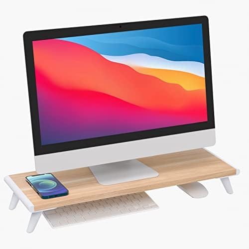 Loukin Monitor Stand Riser para mesa, 22,4 x 8,3 maior suporte para computador para laptop, PC, impressora, prateleira