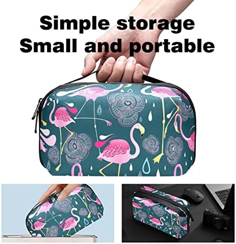 Bolsa de bolsas portáteis de organizações eletrônicas portátil Flamingo Viagem de cabos de viagem para discos rígidos, USB,