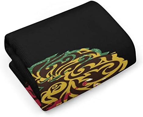 Toalha de pano de pano de leão Rasta 28,7 x13.8 face fibra de fibra superfina toalhas altamente absorventes