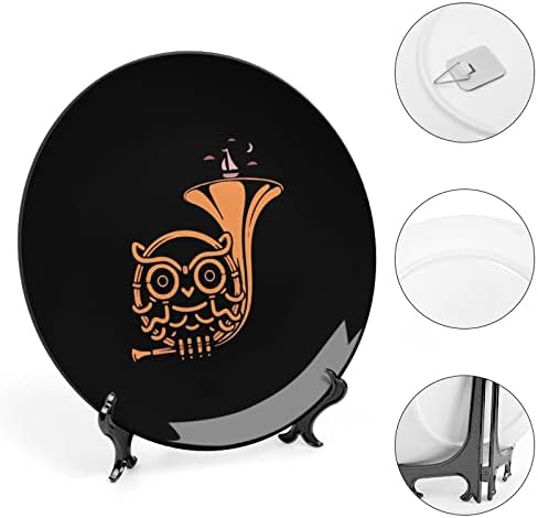 Owl Sachs Placa decorativa de osso vintage com exibição Decoração de casa fofa de placas