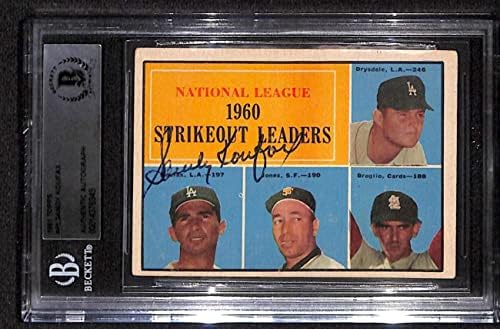 49 Drysdale/Koufax/Broglio/Jones NL SO LL - 1961 Topps Baseball Cards classificados BGS Auto - Baseball Slabbed Cards autografados