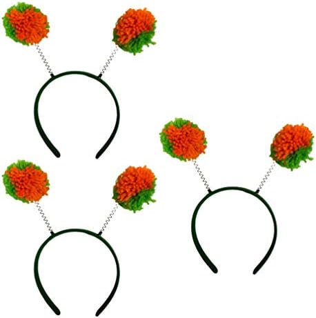 AMOSFUN 3PCS Pompom Ball Bands Irish Hairbands Bands Saint Patricks Day Hair Acessórios para crianças