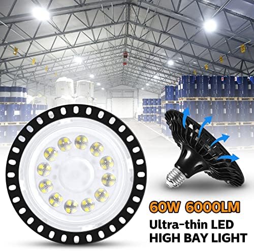 Luzes LED de Urbery High Bay, luz de teto deformável da loja, iluminação comercial da Baía para Garage Factory Workshop