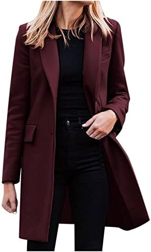 Blazers for Women Botão Casual de colarinho de lapela Loose Jackets Ladies Manga longa Open Work Office Blazer com bolsos