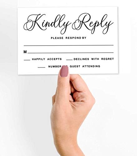 Inkdotpot 50 cartões em branco RSVP com envelopes brancos-brancos Card de resposta de estilo-rsvp para convite para