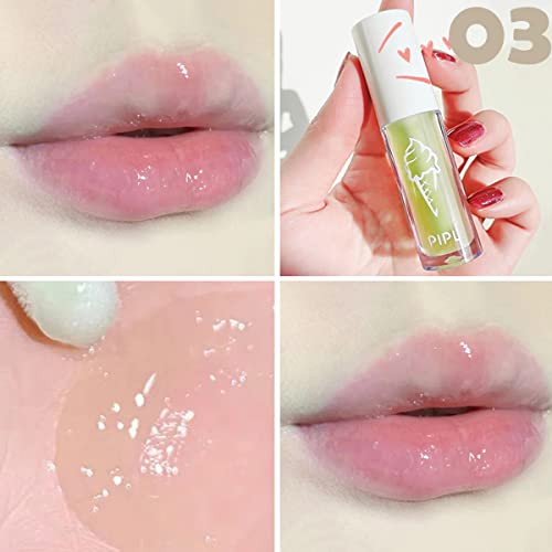 Spovamente 3 PCs Crystal Jelly Hydrating Lip Oil, Glumping Lip Lip Lip Balmo Lip Lip Care Lip Toot Lip Oil, Hidratante