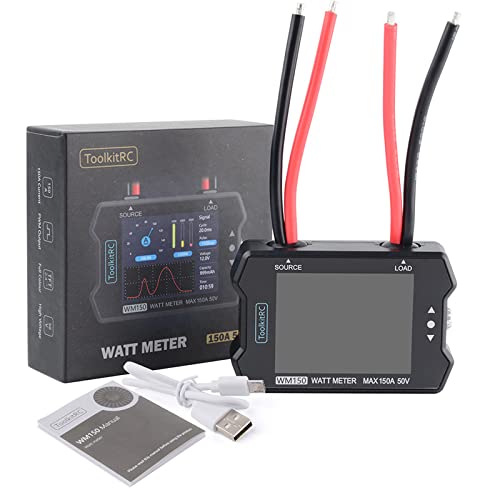 WM150 150A medidor de 50V Watt para quadcopter Multirotor RC Drone Analyzer LCD Visor de tensão Testador de corrente PWM