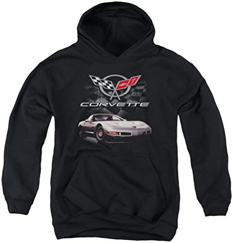 A&E Designs Kids Chevy Hoodie Corvette Passado com capuz juvenil de juventude