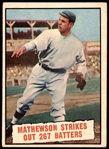 1961 Topps 408 Baseball emociona Christy Mathewson San Francisco Giants VG Giants
