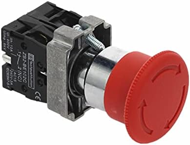 Hikota 1pcs 22mm XB2-545 Botão de parada de emergência NO+NC 10A/415V RED CABEÇA DE ENCRIMOME