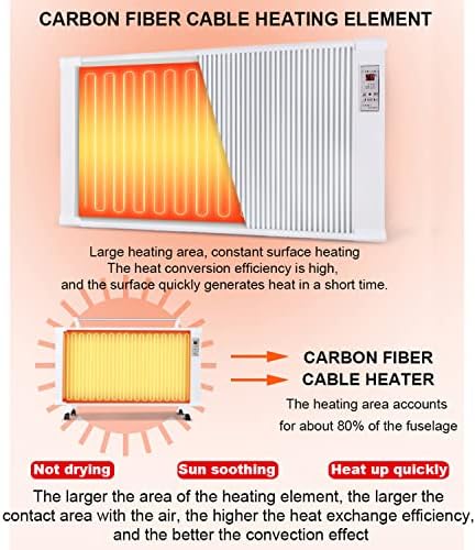 Aquecedor de convector elétrico portátil PHASFBJ, radiador de independência elétrica ultra fino com termostato ajustável, ideal