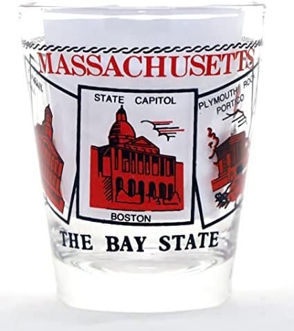 Cenário de Massachusetts Red Classic Design Shot Glass