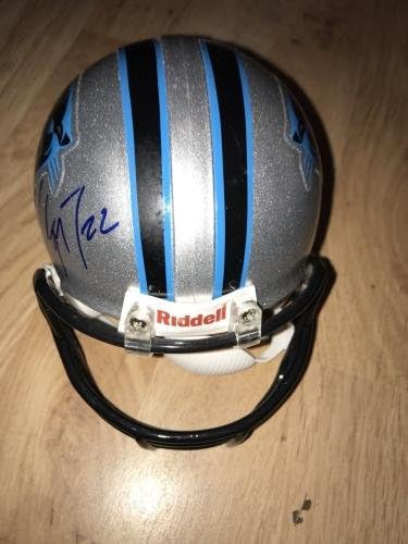 Christian McCaffrey Autograph Assinou Carolina Panthers Mini Capacete JSA CoA - Mini capacetes da NFL autografados