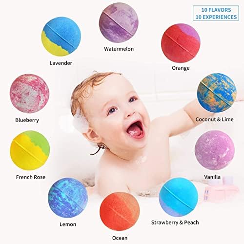 Bombas de banho para crianças com surpresa por dentro - 10 Pack Bubble Bath Bombs Gift Set com brinquedos marinhos dentro, Bomba de