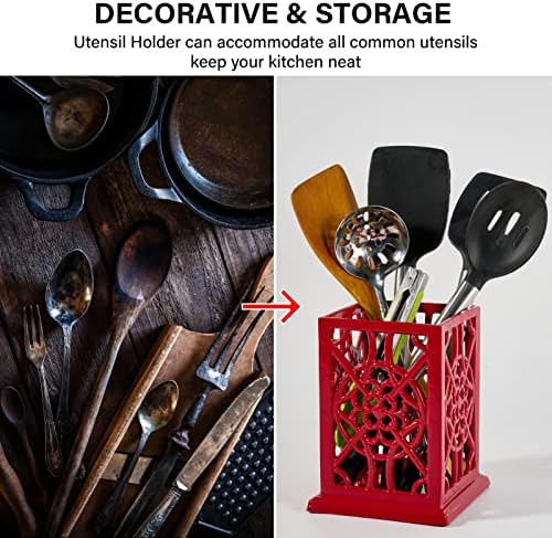 Suporte de utensílio de cozinha meigui para decoração de cozinha, barra de utensílio de ferro fundido para bancada, utensílios