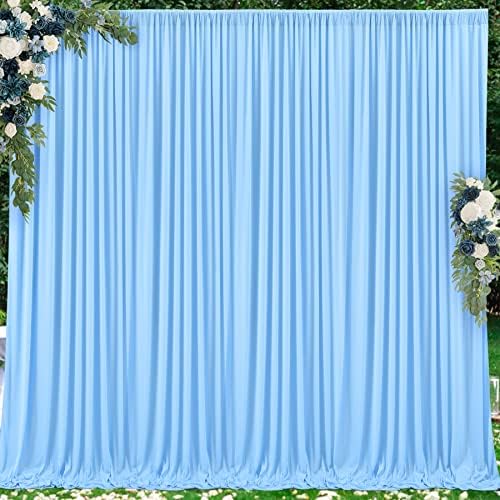 Painéis de cortina azul grátis de 10 pés x 20 pés de rugas, cortinas de pano de fundo de poliéster, suprimentos de decoração para