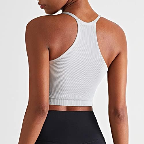 Ruuhee Women Longline Sports Bra sem costura Camisole Yoga Bra Trepol Tampo de Tanques de Cultura