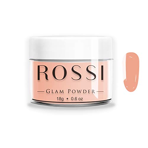 Rossi Nails Glam Dip Powder 0,6 oz | Arte acrílica da manicure de unhas francesas | Inicialmente e profissional | Pó de imersão colorida