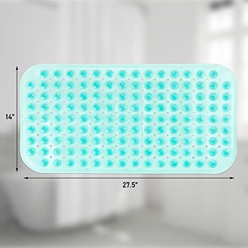 Decorrack Massager Bath tapete, tapete de chuveiro sem deslizamento com fortes copos de sucção de segurança, tapete de