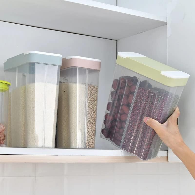 Pbkinkm transparente de vedação de cozinha de cozinha refrigerador de armazenamento de cereal dispensador de cereais