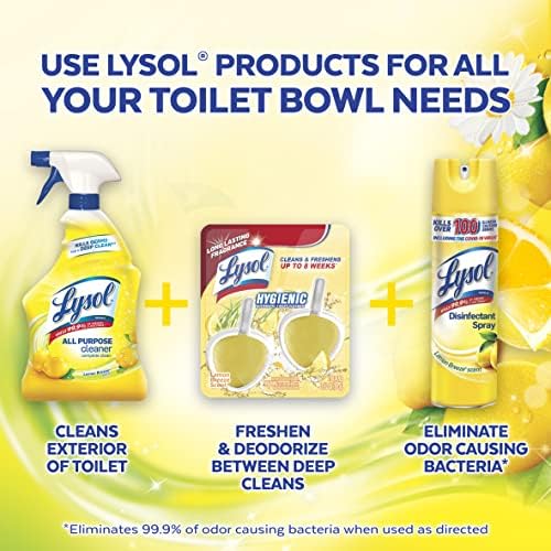 Lysol Limpador de banheiro automático, limpa e calmo, higiênico, aroma de brisa de limão, 2 contagem