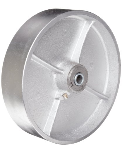 RWM Casters CIR-0820-08 8 Diâmetro x 2 Roda de ferro fundido de largura com rolamento reto, capacidade de 1400 lbs, diâmetro